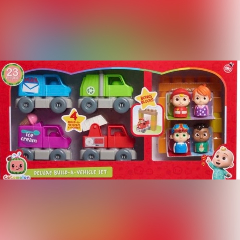 CoComelon Deluxe Build-A-Vehicle Set, new in box